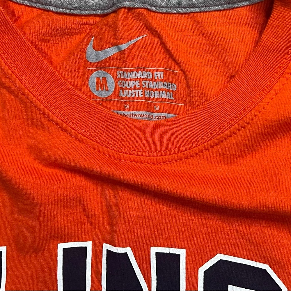 Used Nike Illinois Fighting Illini Orange Short Sleeve Shirt Size Medium - Picture 3 of 3